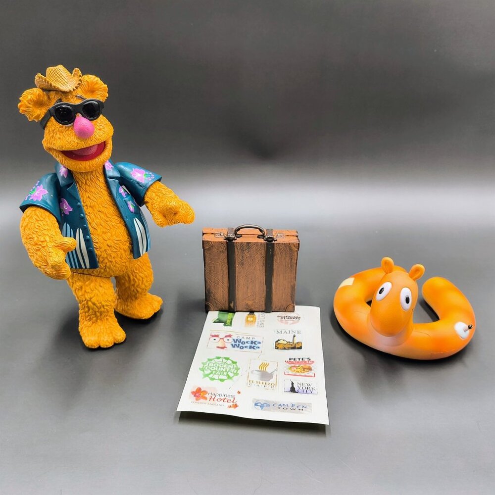 Muppets 25 Years Vacation Fozzie Bear Action Figure Palisades Blue Shirt Loose